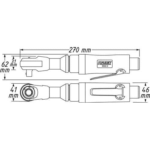HAZET Druckluftratschenschrauber 9022-2 12,5mm (1/2Zoll) A4-kt.70 Nm HAZET