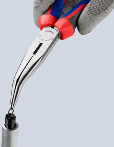 KNIPEX Flachrundzange L.200mm pol.40Grad gew.Comfort-Griff KNIPEX