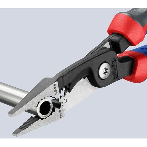 KNIPEX Elektroinstallationszange L.200mm pol.Mehrkomp.-Hülle o.Öffnungsf.KNIPEX