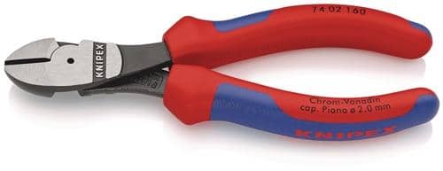 KNIPEX Kraftseitenschneider L.160mm pol.Form 0 Mehrkomp.-Hüllen KNIPEX