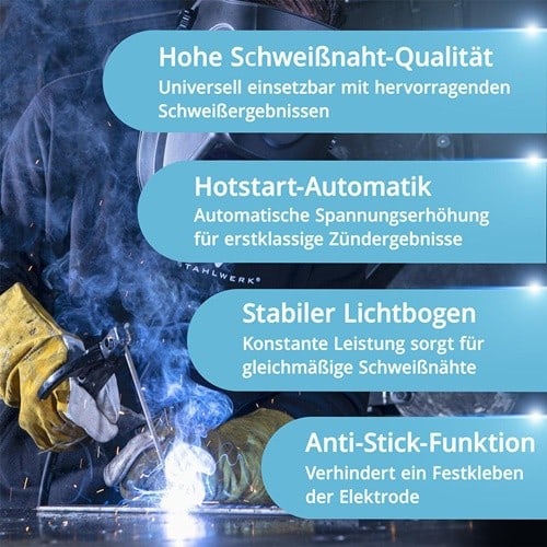 STAHLWERK Elektrodenschweißgerät ARC 200 MD Digital m.Zub.10-200 A STAHLWERK