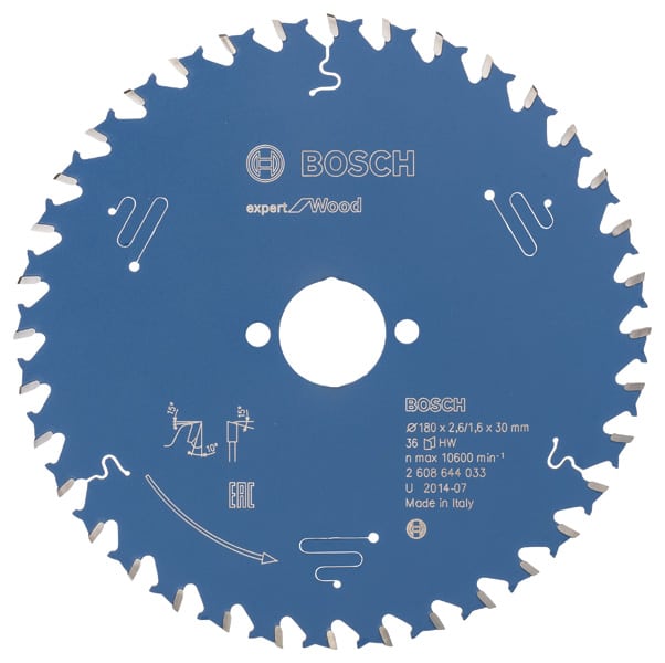 BOSCH Kreissägeblatt Expert for Wood, 180 x 30 x 2,6 mm, 36