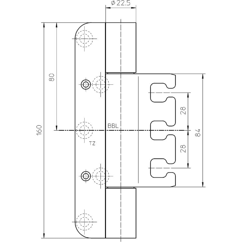SIMONSWERK Objektband VARIANT® VX 7939/160-4 FD, edelstahl