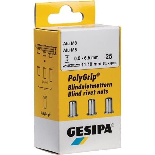 GESIPA Blindnietmutter PolyGrip® Nietschaft dxl 7x13,5mm M5 Alu 50 St.GESIPA