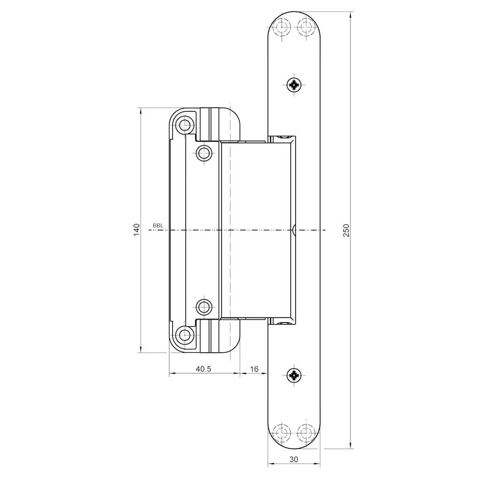 SIMONSWERK Verdecktliegendes Türband TECTUS® TE 680 3D FD, Stahl,