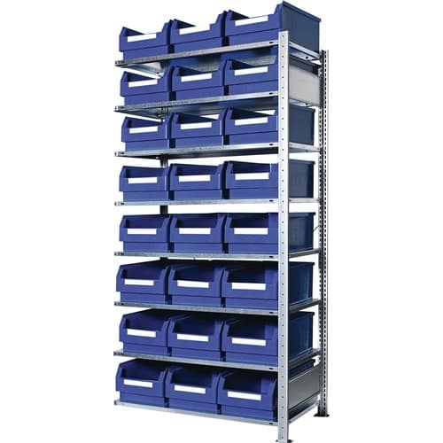 KAPPES Steckregal H2000xB1000xT500mm Anbauregal 8 Stahl-Bd.24xGr.2 blau KAPPES