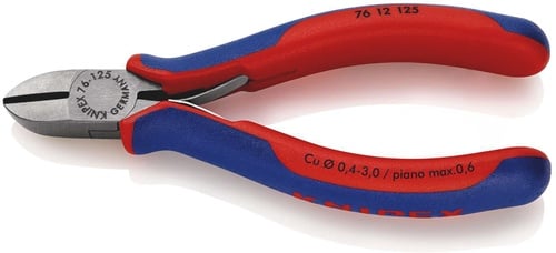 KNIPEX Seitenschneider L.125mm Form 1 Facette ja Kopf pol.Mehrkomp.-Hüllen KNIPEX