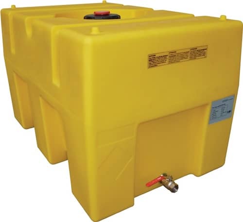 CEMO Fass kastenförmig 600 lPE gelb m.Staplertaschen Einfüllöffnung-D.140mm