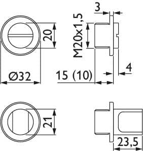 HERMAT Schlüsselrosette 2401/RUND, Edelstahl