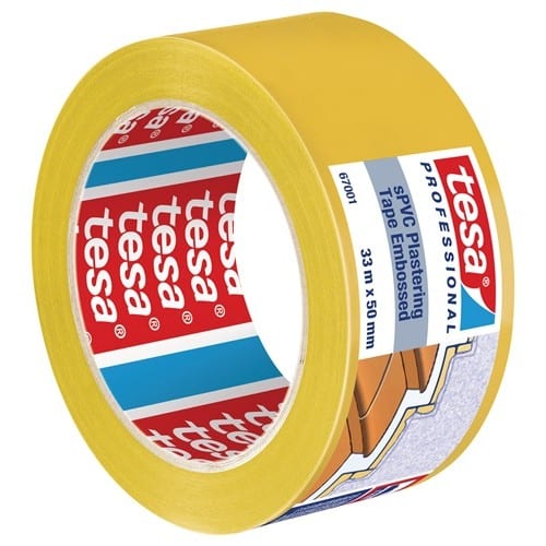 TESA PVC Putzband 67001 quergerillt gelb L.33m B.50mm TESA