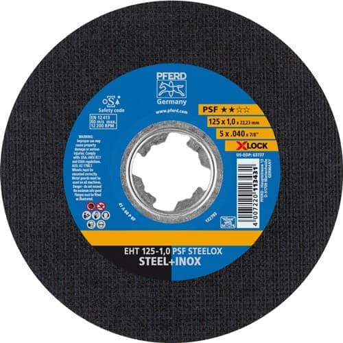 PFERD TOOLS Trennscheibe X-LOCK PSF STEELOX D125x1mm ger.INOX Bohr.22,23mm PFERD