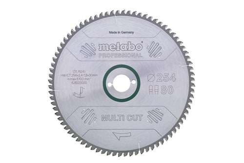 METABO Kreissägeblatt multi cut professional HW/CT 254x30x2,4/1,8 D254xB2,4x30mm 80Z.