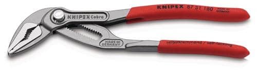 KNIPEX Wasserpumpenzange Cobra® ES L.180mm Spann-W.32mm grau atram.pol.