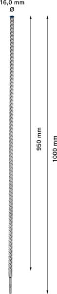 BOSCH EXPERT SDS plus-7X Hammerbohrer, 16 x 950 x 1000 mm. Für Bohrhämmer