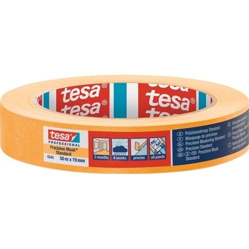 TESA Präzisionskrepp 4344 Stand.glatt hellbeige L.50m B.30mm Rl.TESA