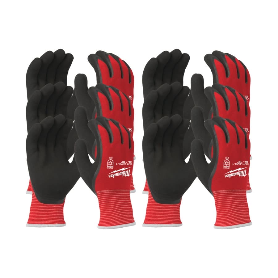 MILWAUKEE Größe 10 (XL) 12er Pack Kälte-Schnittschutzhandschuhe Klasse 1/A