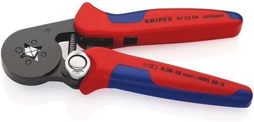 KNIPEX Aderendhülsenzange L.180mm 0,08-10,0+16,0 (AWG 28-5) mm² brün.Mehrkomp.-Hüllen