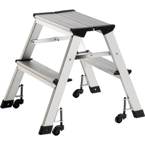Klapptritt Stufen 2 Plattform-H.440mm Alu.fahrbar