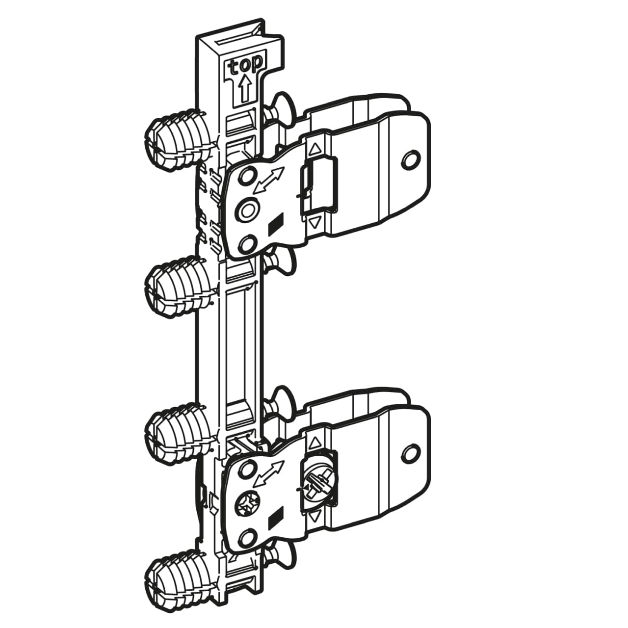 HETTICH AvanTech YOU Frontbefestigung für Zarge, Höhe 187 / 251 mm, zum Einschlagen, 9255839