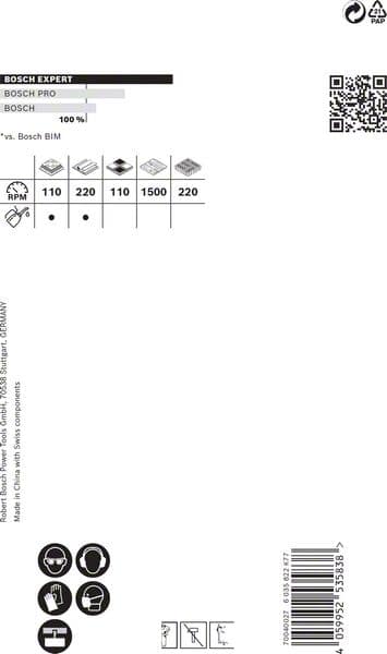 BOSCH EXPERT Tough Material Lochsäge, 80 x 60 mm. Für Dreh- und Schlagbohrer