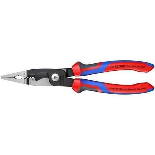 KNIPEX Elektroinstallationszange L.200mm pol.Mehrkomp.-Hülle o.Öffnungsf.KNIPEX