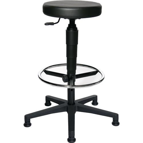 TOPSTAR Drehhocker m.Gleiter Kunstlederpolster schwarz Sitz-H.580-840mm TOPSTAR