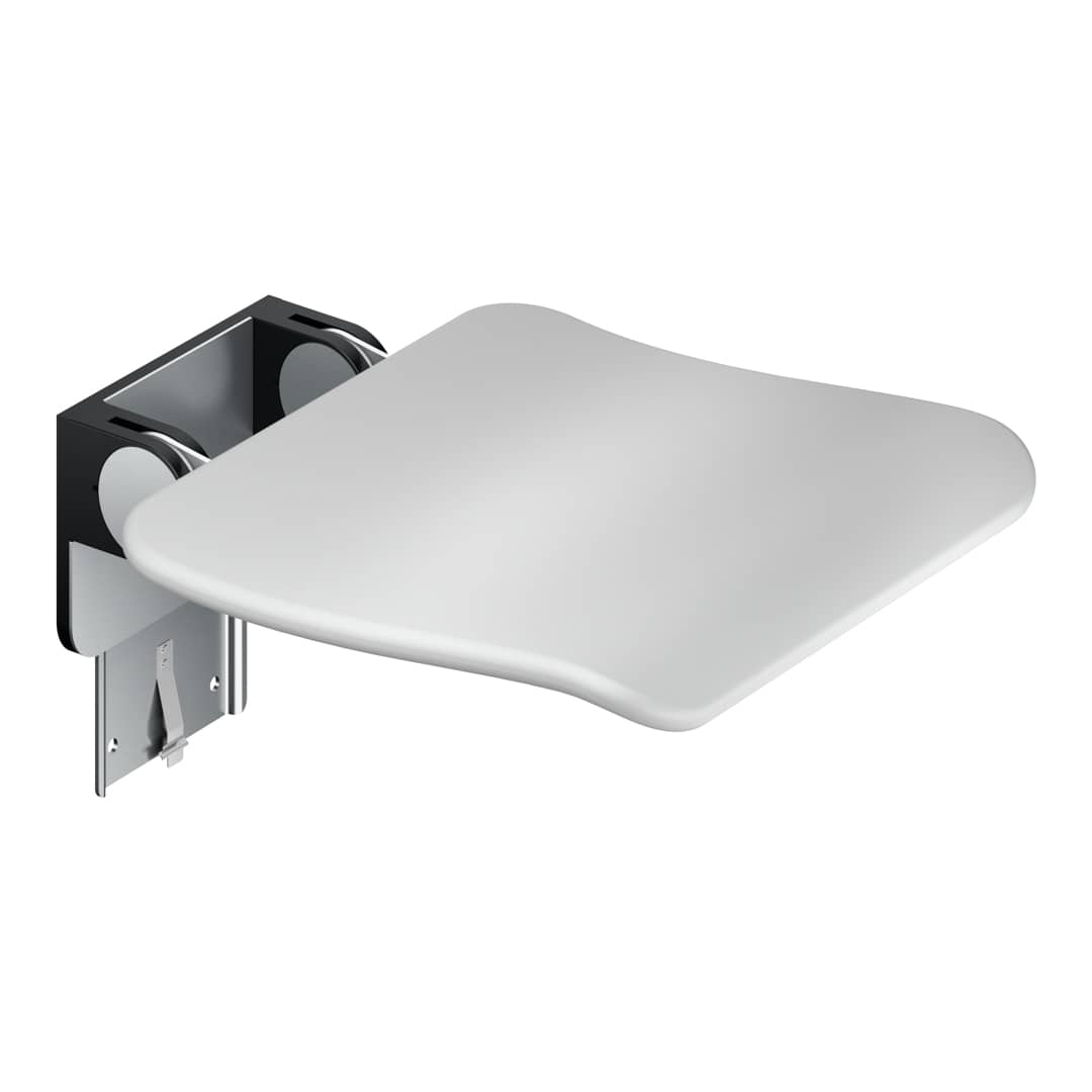 KWS Duschklappsitz "A-Flex" eckig lichtgrau matt