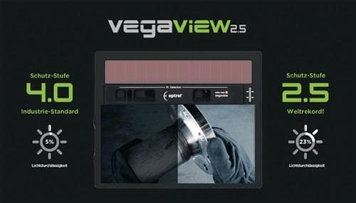 OPTREL Schweißerschutzhelm Vegaview2.5 schwarz 90x110mm DIN 8-12 Krt.OPTREL