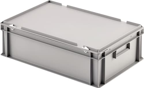 Nordwest Ku.-Koffer UNISTA L600xB400xH189mm PP Scharnierdeckel inkl.Klemmfeder 35l grau