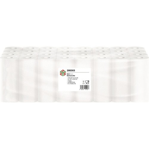 ELOS Küchenrolle ELOclean Plus L.ca.11 mxB.ca.220mm hochweiß 3-lagig 4 Rl./PAK ELOS