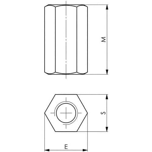 AMF Verlängerungsmutter Nr. 6334 M14 SW 22mm AMF