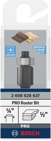 BOSCH Bündigfräser 1/4", D1 12,7 mm, L 12,7 mm, G 56 mm