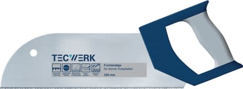 TECWERK Furniersäge Blatt-L.325mm ZpZ 15 2K-Griff f.dünne Holzplatten TECWERK