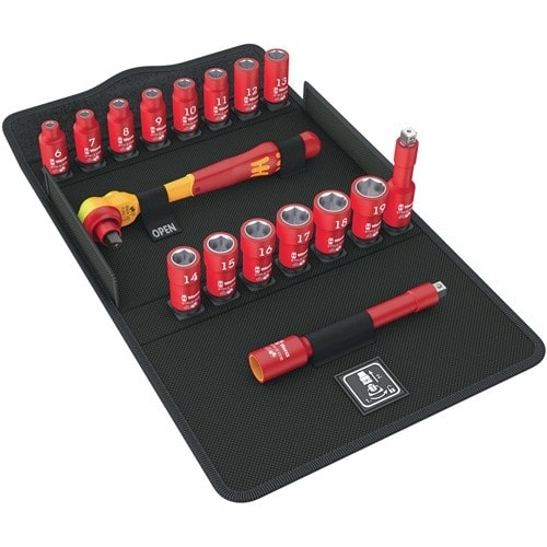 WERA Steckschlüsselsatz 8100 SB VDE 1 Zyklop 17-tlg.3/8 Zoll SW 6-19mm Z.80 6KT WERA
