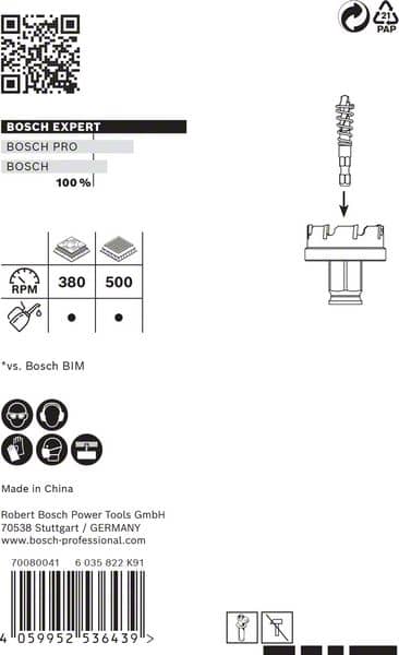 BOSCH EXPERT Sheet Metal Lochsäge, 32 × 5 mm. Für Dreh- und Schlagbohrer
