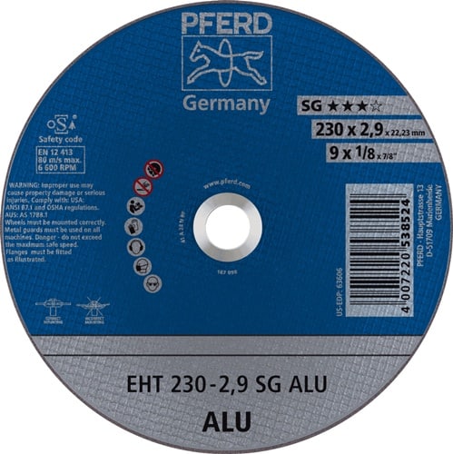 PFERD TOOLS Trennscheibe SG ALU D230x2,9mm ger.Alu.Bohr.22,23mm PFERD