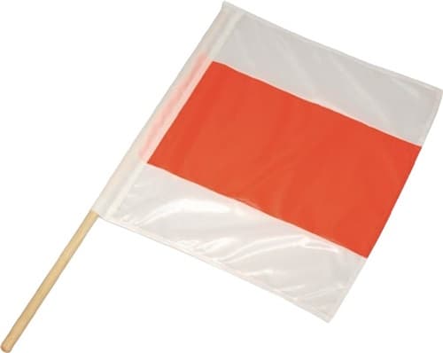 Warnfahne Polyester mit Holzstiel