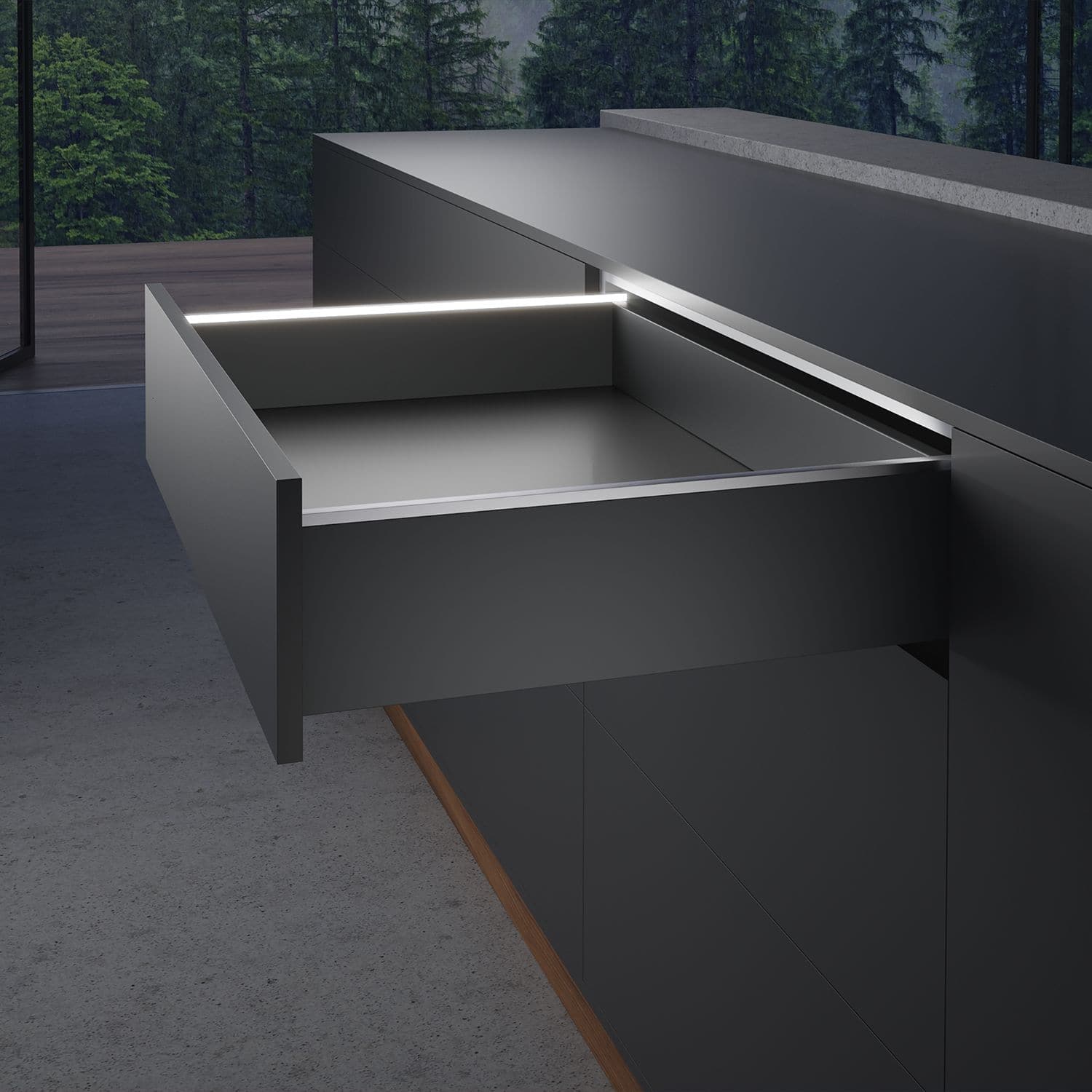 HETTICH AvanTech YOU Illumination Designprofil, Edelstahl Optik, NL 600 mm, 9326880