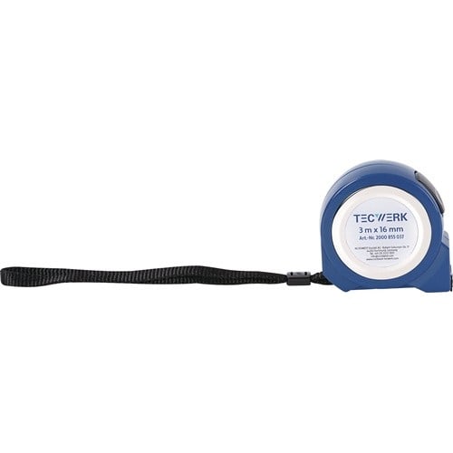 TECWERK Taschenrollbandmaß L.3m B.16mm mm/cm EG II ABS Selbstarretierung TECWERK