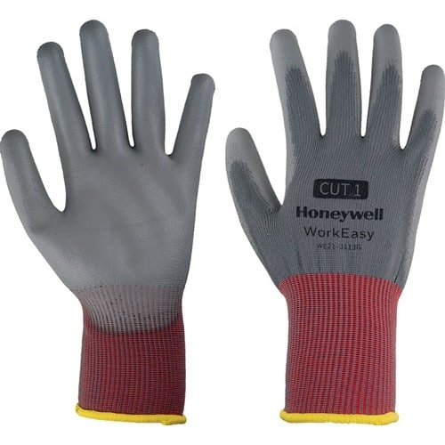 HONEYWELL Handschuh Workeasy 13G GY PU 1 Gr.9 grau/rot EN 388 PSA II HONEYWELL