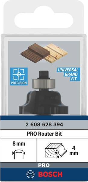 BOSCH Profilfräser B, 8 mm, R1 4 mm, B 8 mm, L 12,4 mm, G 54 mm