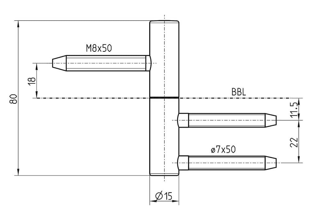 SIMONSWERK Einbohrband VARIANT® V 3420 WF, tiefschwarz