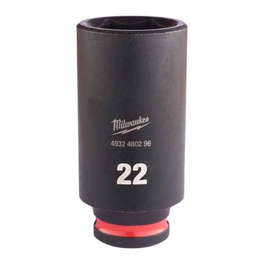MILWAUKEE 22 x 65 mm SHOCKWAVE Schlagnuss 3/8" lang