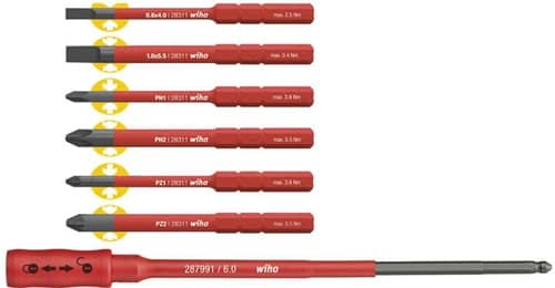 WIHA Wechselklingensatz slimBit Pk.7-tlg.Torque/Schlitz/Phillips/Pozidriv WIHA