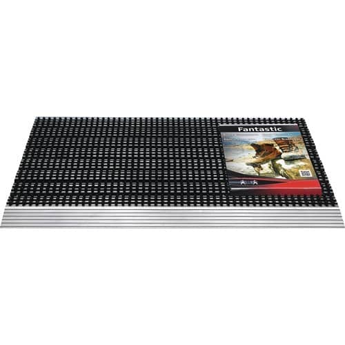 Fußmatte Alu-Anlaufkante schwarz/silber PP/Alu L430xB750xS22mm