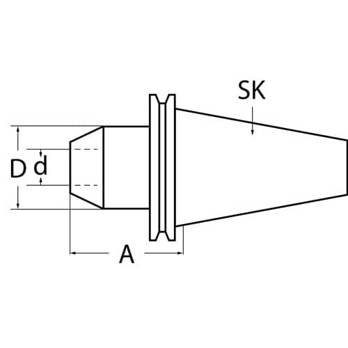 TECWERK Flächenspannfutter DIN 69871AD/B Weldon Spann-D.16mm SK40 A.-L.63mm TECWERK