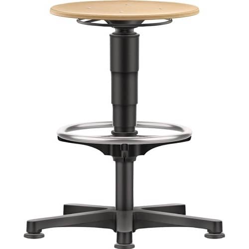 BIMOS Drehhocker Bodengleiter u.Fußring Buche natur Sitz-H.560-830mm HO BIMOS