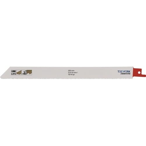 TECWERK Säbelsägeblatt L.225mm B.19mm TPI 10/14 2,5/1,8mm 5 St./Karte TW
