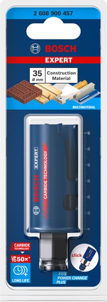 BOSCH EXPERT Construction Material Lochsäge, 35 x 60 mm. Für Dreh- und Schlagbohrer