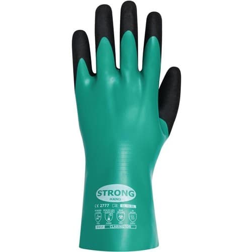 STRONGHAND Chemiehandschuhe CLARINGTON Gr.10 grün/schwarz EN 407/EN 388/EN 374